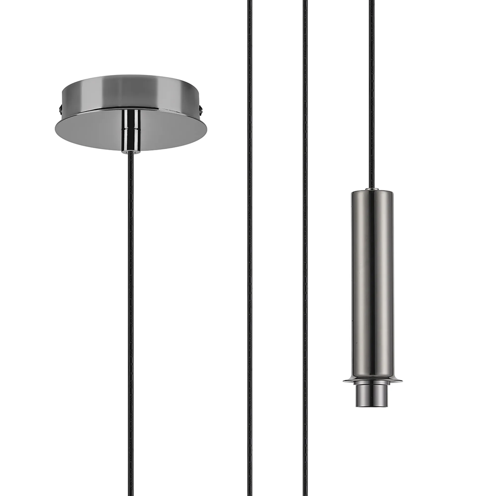D1052BC  Wick 5m Single Pendant (FRAME ONLY), 1 x G9, Black Chrome